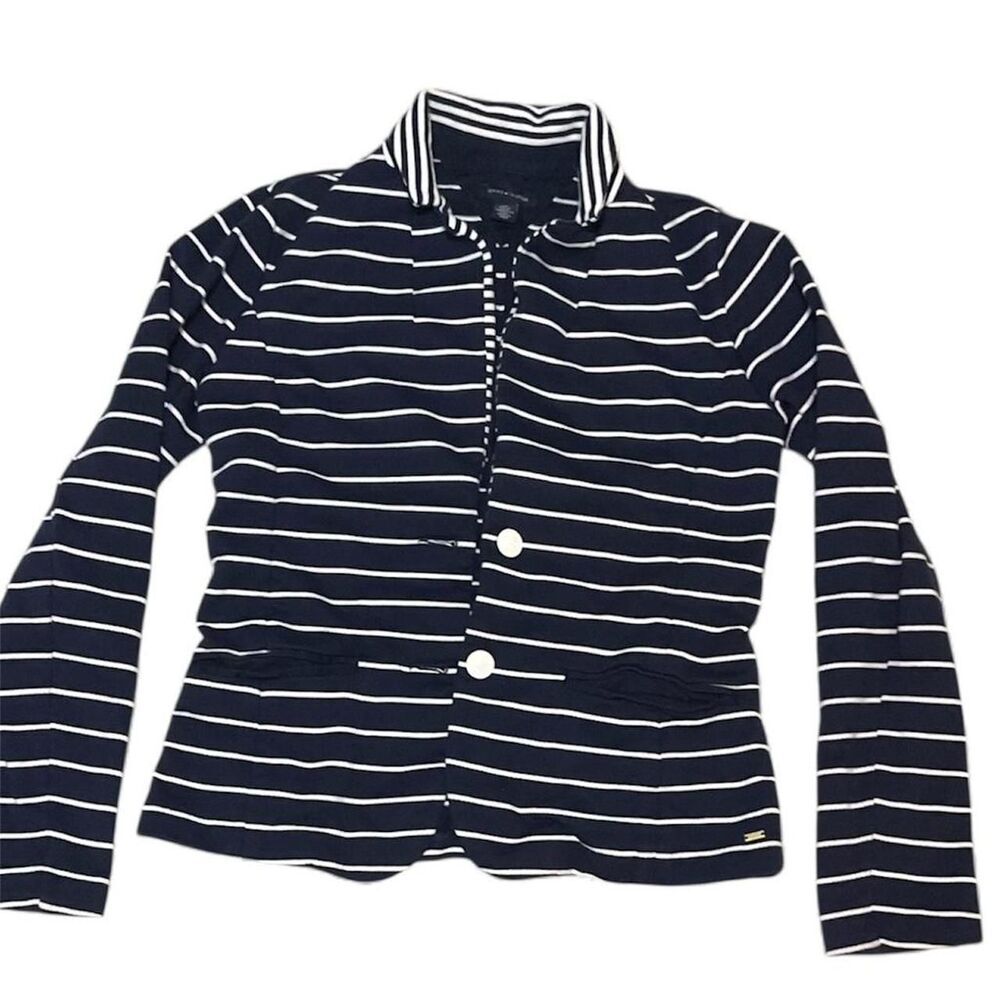 Tommy Hilfiger Striped Blazer S Women Navy White